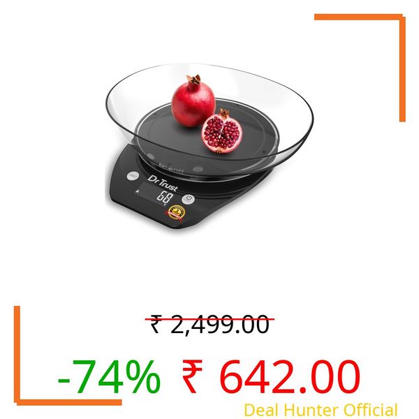 Dr Trust USA Electronic Kitchen Digital Scale Weighing Machine For Health, Fitness, Diet, Nutrition, Cooking and Home Baking with Detachable BPA Free Bowl (5 Kg)- 531