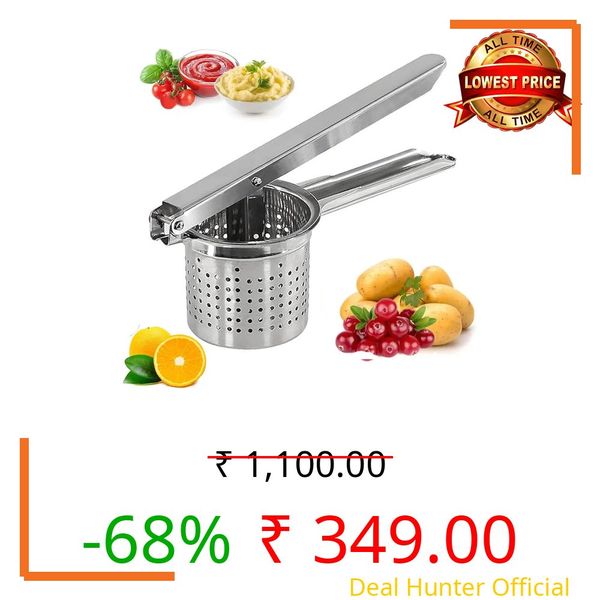 Imaashi Stainless Steel Heavy-Duty Potato Ricer & Masher – Multipurpose Food Presser for Potatoes, Pumpkins, Lemons, and Fruits – Perfect Kitchen Tool for Smooth Juices & Purees