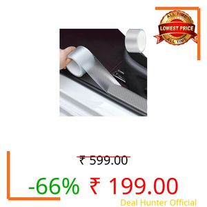 BKQPTL High Gloss Anti Scratch White Carbon Fiber Polyvinyl Chloride Paint Protection Film Tape PPF for Car Protection and Decoration for All Car Door Transparent Door Edge Guard (5Cm X 5Meter)