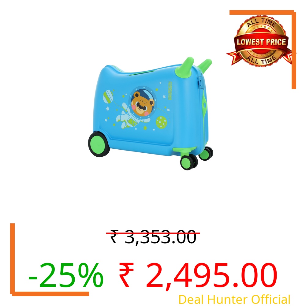 American Tourister Cabin SKIDDLE SP 39.5 cm Small Polypropylene (PP) Hard 4 Wheels Spinner Kid Luggage/Suitcase/Trolley Bag for Travel (Blue Astronaut)