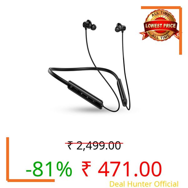 OOGE Tune 21 Wireless Neckband (Black) – AI ENC Noise Cancellation, Bluetooth 5.3, Type-C Charging, Magnetic Earbuds, IPX3 Water Resistant, 40 Hours Playtime, 1500-Hour Standby