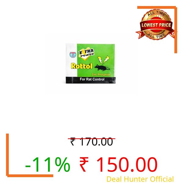 TGS Rottol Rat Kill Powder - EXTRA Power, 5g (Pack of 5) - Fast & Effective Rodent Control