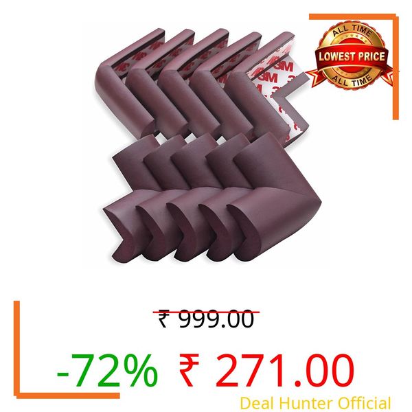 TEKCOOL Baby Proofing Corner Guards | Extra Soft and Cushioned Corner Protector for Sharp Edges | Child Safety Edge Protector for Kids | Furniture Table Baby Safety Product (Pack of 16) - Brown