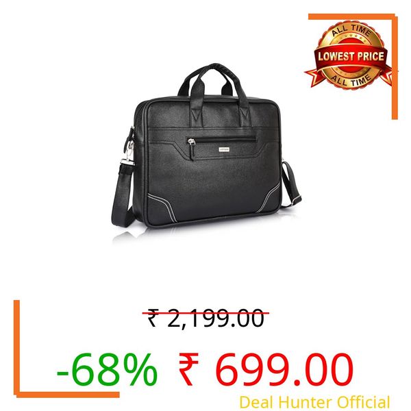 Veneer Synthetic Leather 15.6 Inch Laptop Bag Water-resistant office Computer Bag Shoulder Bag Work Briefcase for College Messenger Bag for Unisex
