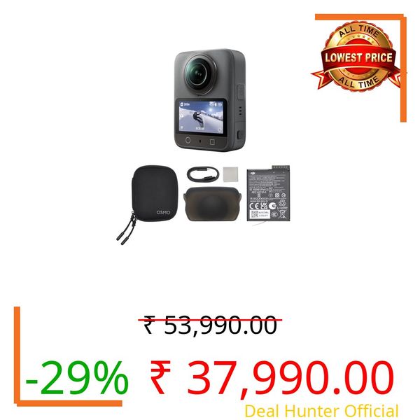 DJI Osmo 360 Standard Combo, 360 Camera With 1-Inch 360° Imaging, Native 8K 360° Video, 4K/120fps & 170° Boost Video, 120MP 360° Photo, 100-Min 8K Recording, Waterproof, Action Camera for Sports, Vlog