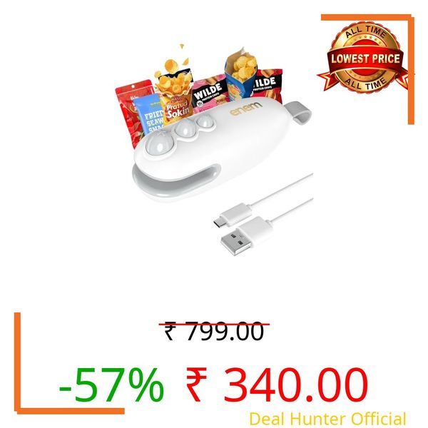 Enem Mini Sealing Machine for Food Packets, Full Customer Support from Enem, Portable Mini Sealing Machine, Packet Sealer Machine, for Food, Snacks, Chips, Fresh Storage