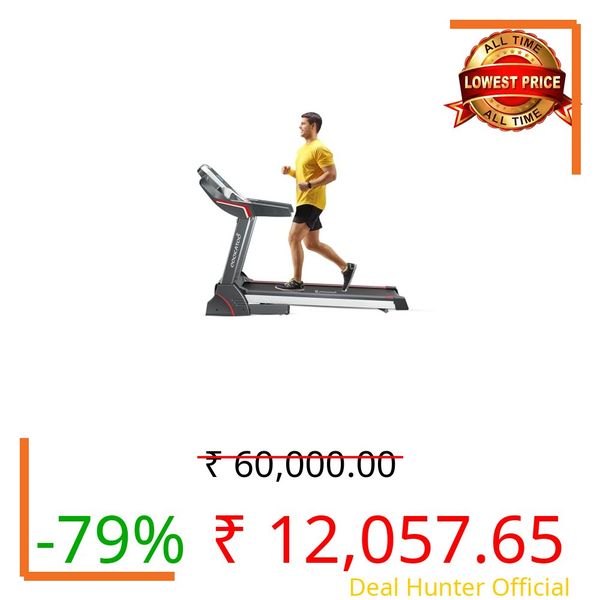 Cockatoo AeroStride 3-6 HP Peak DC Motorized Treadmill for Home, Manual Incline, Max Speed 16Km/Hr, Max User Weight 120 Kg(Free Installation Assistance, 1 Yr Warranty)