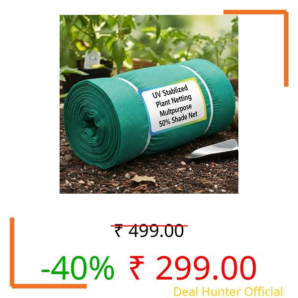 Multipurpose 50% Garden Balcony Agriculture Sun Protection UV Stabilized Plant Netting Shade Net Green (Green, 8FT X 10FT)