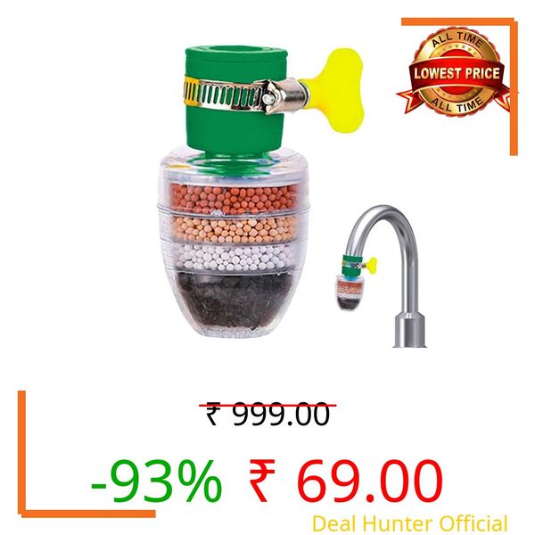 Activated Carbon Faucet Water Filters Home Kitchen Faucet Tap Water Tap Filter Multilayer Clean Purifier Filter Cartridge Five Layer Water Filter Tap (6 Month Warranty) (PACK OF -1)