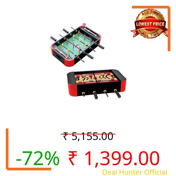 Amazon Brand - Jam & Honey 2-in-1 Foosball Table & Fastest Finger First Game 6+ Years, Tabletop Soccer Indoor Family Game, Multicolour, BIS Certified Child Safe
