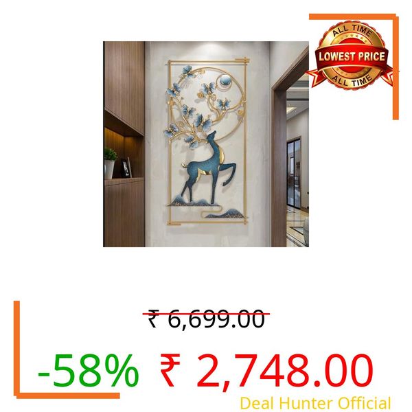 OVIK - Decorative Large Metal Wall Art Wall Hanging Home Decoration Modern Accent for Stylish Interiors Wall Art for Home Decor, Living Room, Bedroom & Office (Size 24x43 Inch)