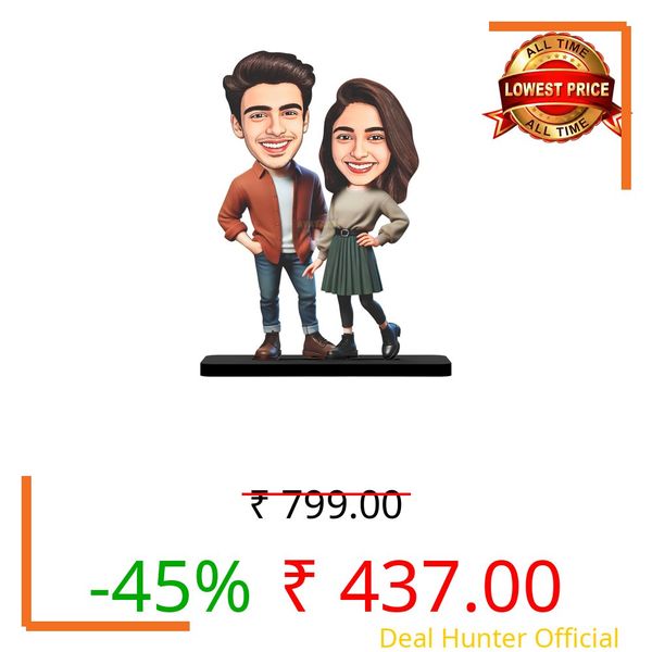 AVATAAR STUDIO Personalized Couple Caricature Gift Custom Cartoon Photo Frame Anniversary Gift for Husband Wife Girlfriend Boyfriend Unique Romantic Gift for Couples