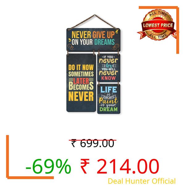 Rousrie Decorative Motivational Quotes Printed Mdf Wooden Wall Hanging|Living Room|Home Decor Items| Gifts|Wall Art For Hall|Modern Wall Decoration Accessories For Home Decoration (Design 4)