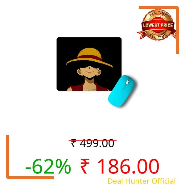 JIGARI Animie Theme Multicolor Unique Printed Mouse Pad | Smooth Mouse Control for Laptop, Notepad, Desktops | Animies Accessories for Fans (One Piece - Luffy, Regular (22 x 18 cm))
