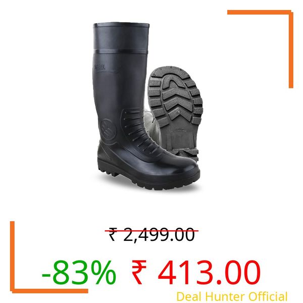 ELECANT Gumboot Flexible PVC,Anti-Static,Anti-Slip,Oil/Water/Acid Resistance, 15 inch Gumboot for Men's