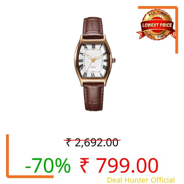 LUOLINGONGJUE® Women's Vintage Quartz Watch – Classic Brown Leather Strap, Waterproof Ladies Wristwatch