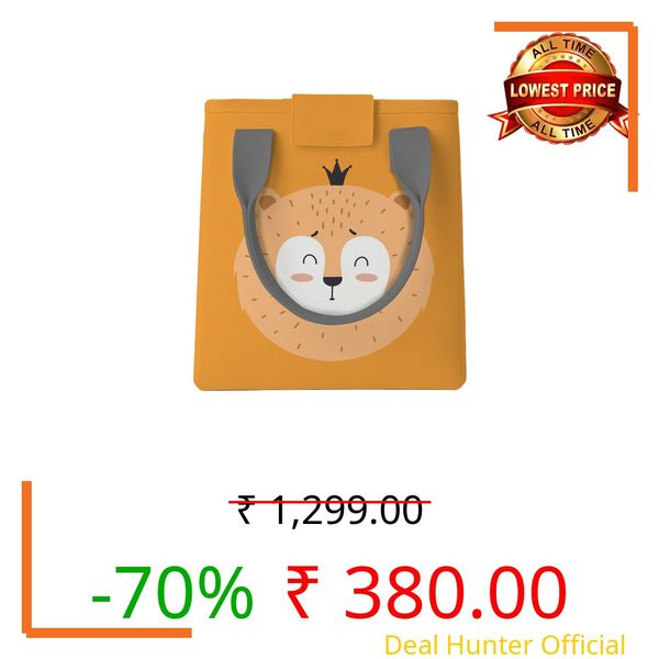 The Purple Tree Canvas Insulated Lunch Bags For Women And Kids (Pack Of 1, Grizzly Bear) Portable Lunch Bags, Lunch Bugs With Thermal Insualtion, Hot & Cold Lunch Bags, Tiffin Bags, 3 Liters, Orange