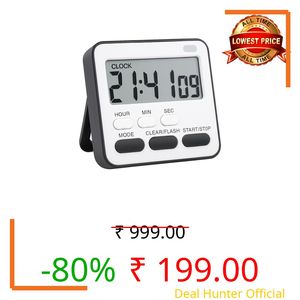 AERYS Digital Kitchen Timer & Stopwatch, Large Digit Countdown, Loud Alarm Clock with Back Magnetic Retractable Stand for Cooking,Baking, Study Table, Office, Gym, Athlete and Student Accessories