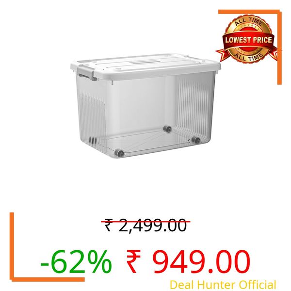 HoopVool® Plastic Storage Bin with Locking Lid – Sturdy and Versatile Home Organizer, Available in Multiple Size. (TRANSPARENT, 2X-LARGE - 20 X 14.5 X 12 INCH, PACK OF - 1)