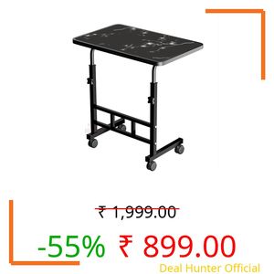 Multi-Purpose Laptop Table, Study Table| Bed Table| Adjustable Height, Portable for Office, Work Form Home | DIY Table, Easy to Assemble, Engineered (Black, DOREMON Adjustable)
