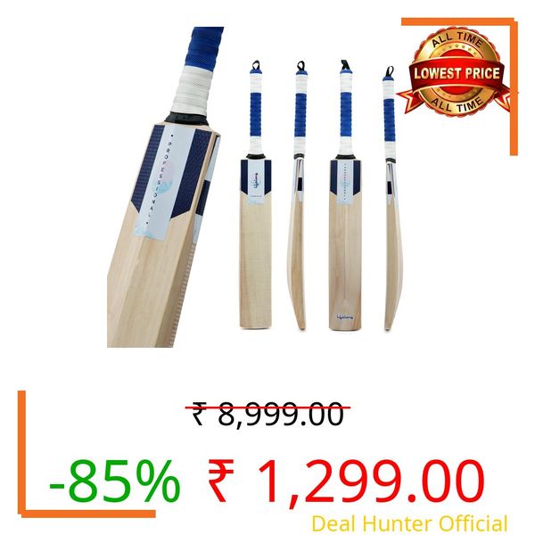 Lifelong Adult Kashmir Willow Cricket Bat | Standard Size Cricket Bat | Professional Bat for Leather Ball | Includes Fiber Tape & Cover | Singapore Cane Handle | Ring Grip | Shock-Absorbing Design
