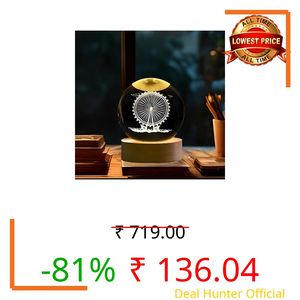 Btag 3D Ferris Wheel Night Lamp, Creative Engraved Crystal Ball Night Light for Home Decoration Best Gift for Any Occasion (Ferris Wheel)