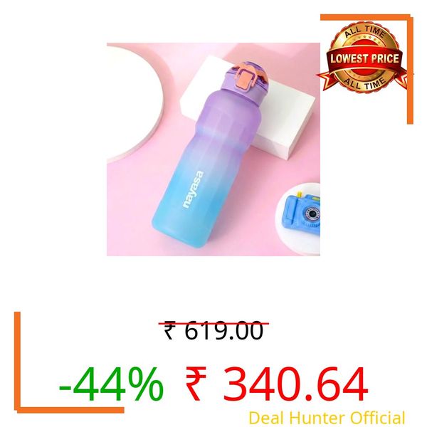 Nayasa Booster DLX Sports Bottle 1500ml | BPA-Free, Leakproof, Wide Mouth with Scale | Unbreakable Water Bottle for Gym, Kids, School, Travel – Purple & Blue
