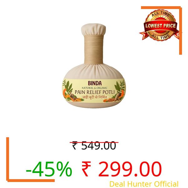 Premium Natural Ayurvedic Herbal Pain Relief Potli | Manual Massager with 17 Herbs | Muscle, Knee, Back, Shoulder & Joint Pain Relief | Improves Blood Circulation (180g)