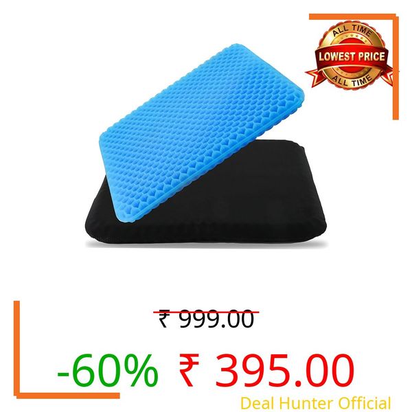 Ergonomic Gel Seat Cushion for Long Sitting, Tailbone and Coccyx Pain Relief, Office Chair Comfort, Wheelchair Pad, Chair Cushion for Back Support, Comfort Wheelchair Seat Cushions (Blue)