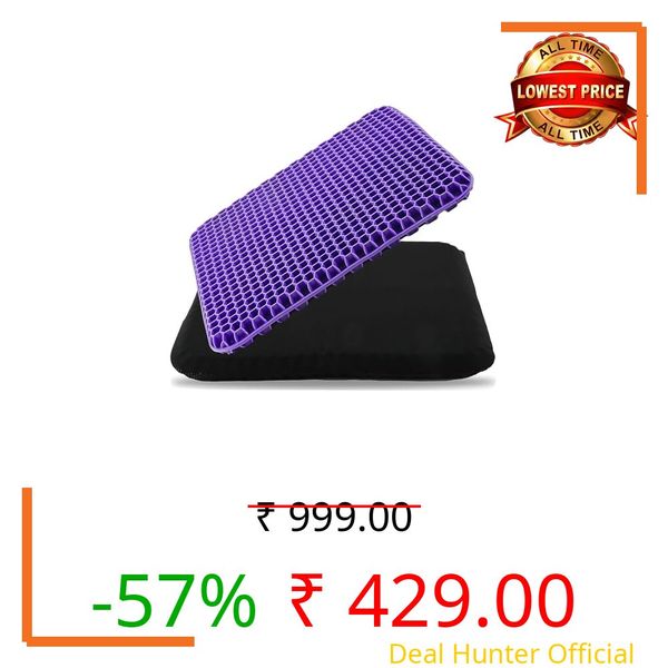 Ergonomic Gel Seat Cushion for Long Sitting, Tailbone and Coccyx Pain Relief, Office Chair Comfort, Wheelchair Pad, Chair Cushion for Back Support, Comfort Wheelchair Seat Cushions (Purple)