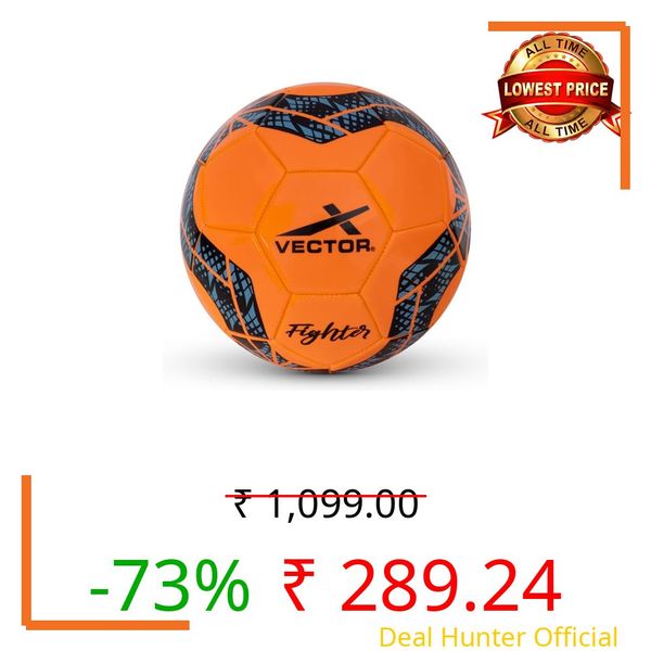 Vector X Fighter 32 Panel PVC Machine Stitched Football | Practice, Training and Match Soccer Ball | for Kids, Men, Youth (Orange)