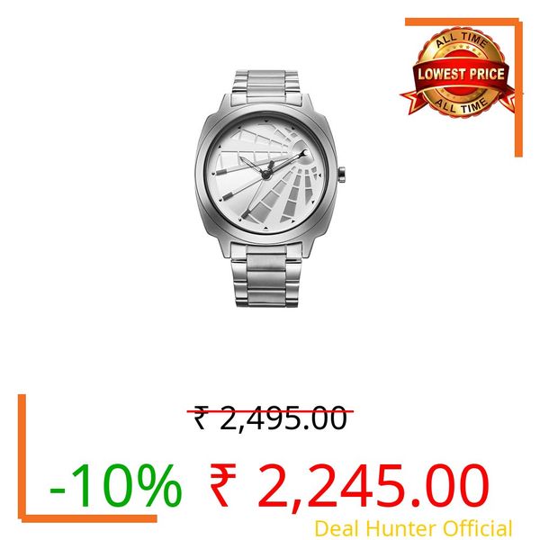 Fastrack Groove Quartz Analog Silver Dial Stainless Steel Strap Watch for Men