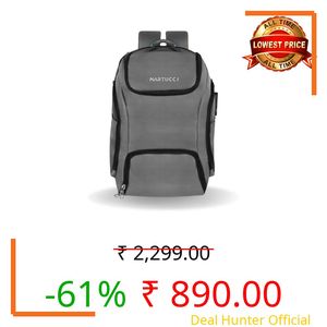 Martucci Panther 28L Anti-Theft Laptop Backpack – Fits up to 15.6" Laptop (Grey) | Water-Resistant Travel & Office Bag with USB Charging Port, Number Lock & Shoe Compartment