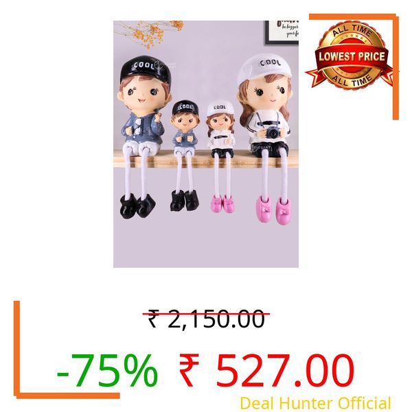 ELEGANT LIFESTYLE Cute Couple Gift Set Decorative Showpiece,Cute Family Hanging Legs Showpiece (Holding Camera)