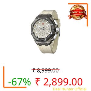 Mini Focus Men Watches,Multifunction Transparent Analog Display Silicone Strap Calendar Quartz Waterproof Trend Wrist Watches for Men, Off_White