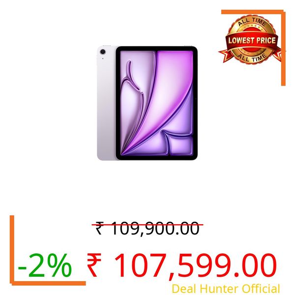 Apple iPad Air 11″ with M3 chip: Built for Apple Intelligence, Liquid Retina Display, 1TB, 12MP Front/Back Camera, Wi-Fi 6E, Touch ID, All-Day Battery Life — Purple