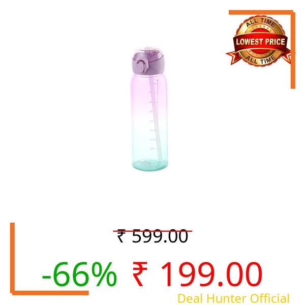 CELLO Inspire Large Sipper Water Bottle, 900ml Purple | Food Grade, Leakproof, Easy to Carry | Gym Straw Water Bottle For Fitness, Office, School, Sports, Picnic, Travel & Outdoor Hydration