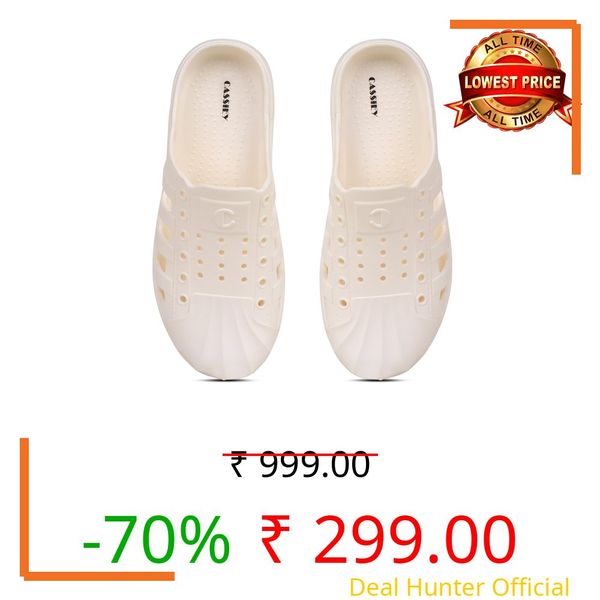 CASSIEY Women's and Men's Slip On Clogs Sandal Cream- 6 UK