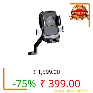 Kratos B2 Mirror Fit Mobile Holder for Scooty/Bike/Cycle with One Click Button Controlled Phone Mount, Mobile Holder for Bike 360° Rotation, Ideal for Maps and GPS Navigation, Secure Grip