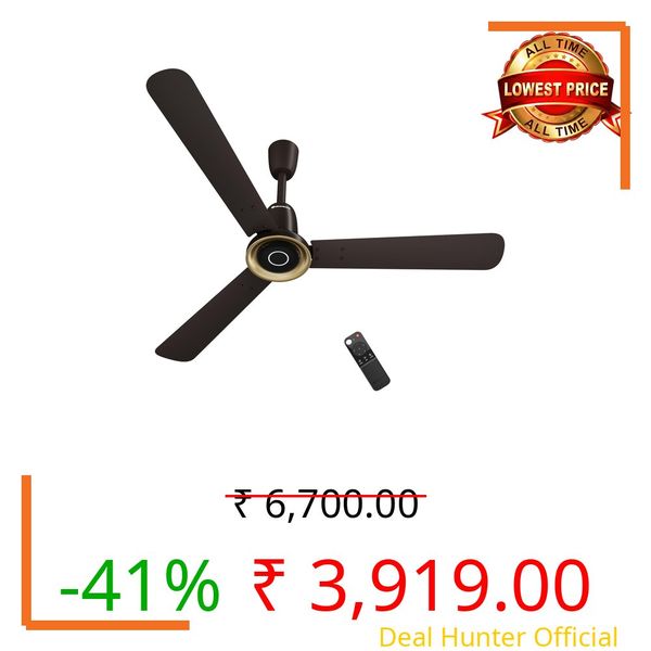 atomberg Studio Nexus 1200mm BLDC Ceiling Fan with IoT & Remote Control | BEE 5-star | New Blade Design | High Air Delivery with Moonbeam Light | Low noise | 5 Year Warranty | Blaze Brown