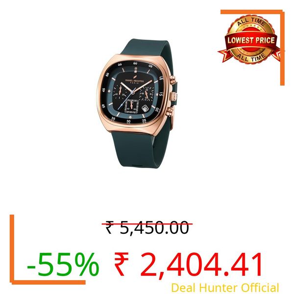 Daniel Hechter Paris Bercy Collection Modern Chronograph Watch for Men with Square Dial and Silicon Band-DHM1001