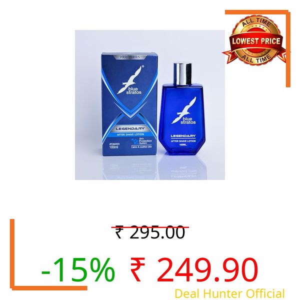 Blue Stratos Legendary After Shave Lotion 100 ml | Skin Repair After Shave lotion For Cooling & immediate Relief | calms and soothes skin | Daily Use Aftershave Lotion for Men.