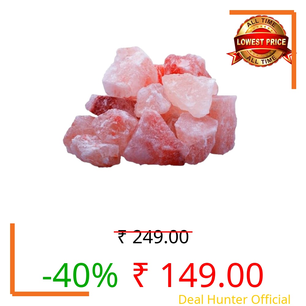 Khyati Naturals Pink Himalayan Rock Salt Chunks | 100% Pure & Natural Sendha Namak | Fine Grain | Rich in Minerals | Healthy Alternative for Cooking, Seasoning & Fasting (250 G, Pink Rock Salt)