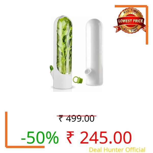 FunBlast Herb Saver for Refrigerator, Fresh Herb Keeper & Storage Container, Fresh Herbs Saver for Cilantro, Parsley, Mint & More, Space-Saving Design (White)