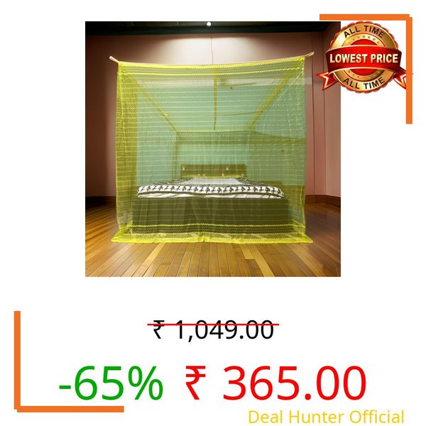 JiWa Essence Wavy Stitched Pattern Foldable Mosquito Net for King Size Bed (6x7 Feet), Premium Airflow Design for Comfortable & Elegant Bedroom Decor (Bright Green)