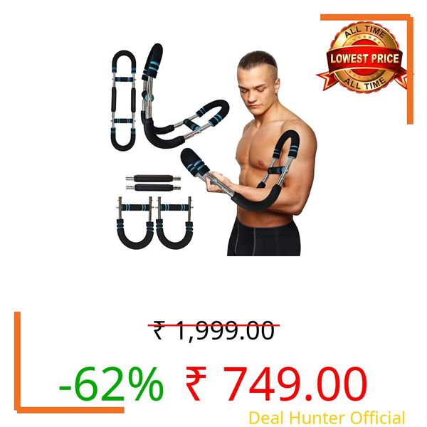 Twister Arm Trainer Chest Workout Equipment - 66-110lbs Adjustable Resistance Upper Body Muscle Strength Builder Clip Exerciser for Men - Home Gym Wrist Exercise Pectoral Strengthener Bar Device
