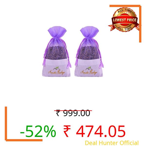 Aromatic Himalayas - Lavender Fragrance Sachet|Dried Lavender Potli Bags for Drawer and Wardrobe | Natural Moth Repellent|Air Freshener|Aromatherapy for Relaxation. (40 gm)