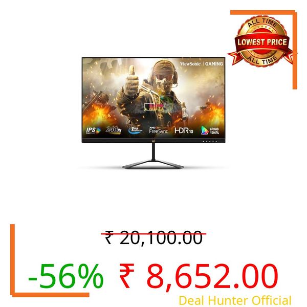 ViewSonic VX2779A-HD-PRO 27 inch (68.5 cm) FHD IPS Gaming Monitor | 240Hz | 1ms MPRT | HDR10 | AMD FreeSync Premium | SuperClear IPS | Eye Care | HDMI, DisplayPort | Ultra Slim Frameless Design