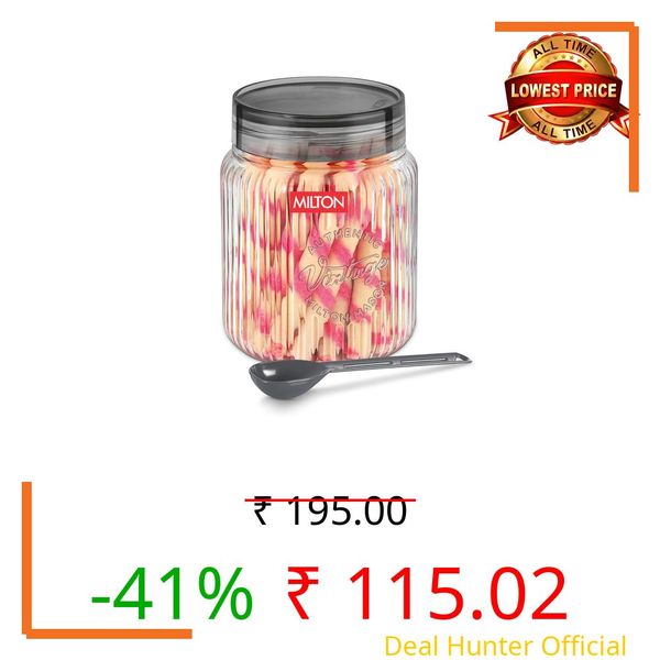 MILTON Olive Plastic Container with Lids, 1500 ml, Clear Kitchen Storage Box, Food Storage Jars for Kitchen, Tea Sugar Container, Airtight, Durable, Multi-purpose, Ideal for Kitchen Essentials