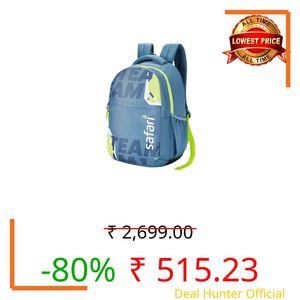 Safari Flip 32L Casual Printed Backpack, 2 compartments, Bottle holder, Front pocket, school bag for boys and girls, college bag, office bag, travel bag for men and women, Color- Marine
